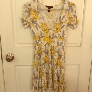 Blue and yellow floral dress